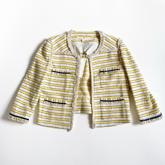 Veronica Beard Talie Jacket Tweed Blazer Off White Yellow Size 8 NEW NWT - Picture 4 of 10